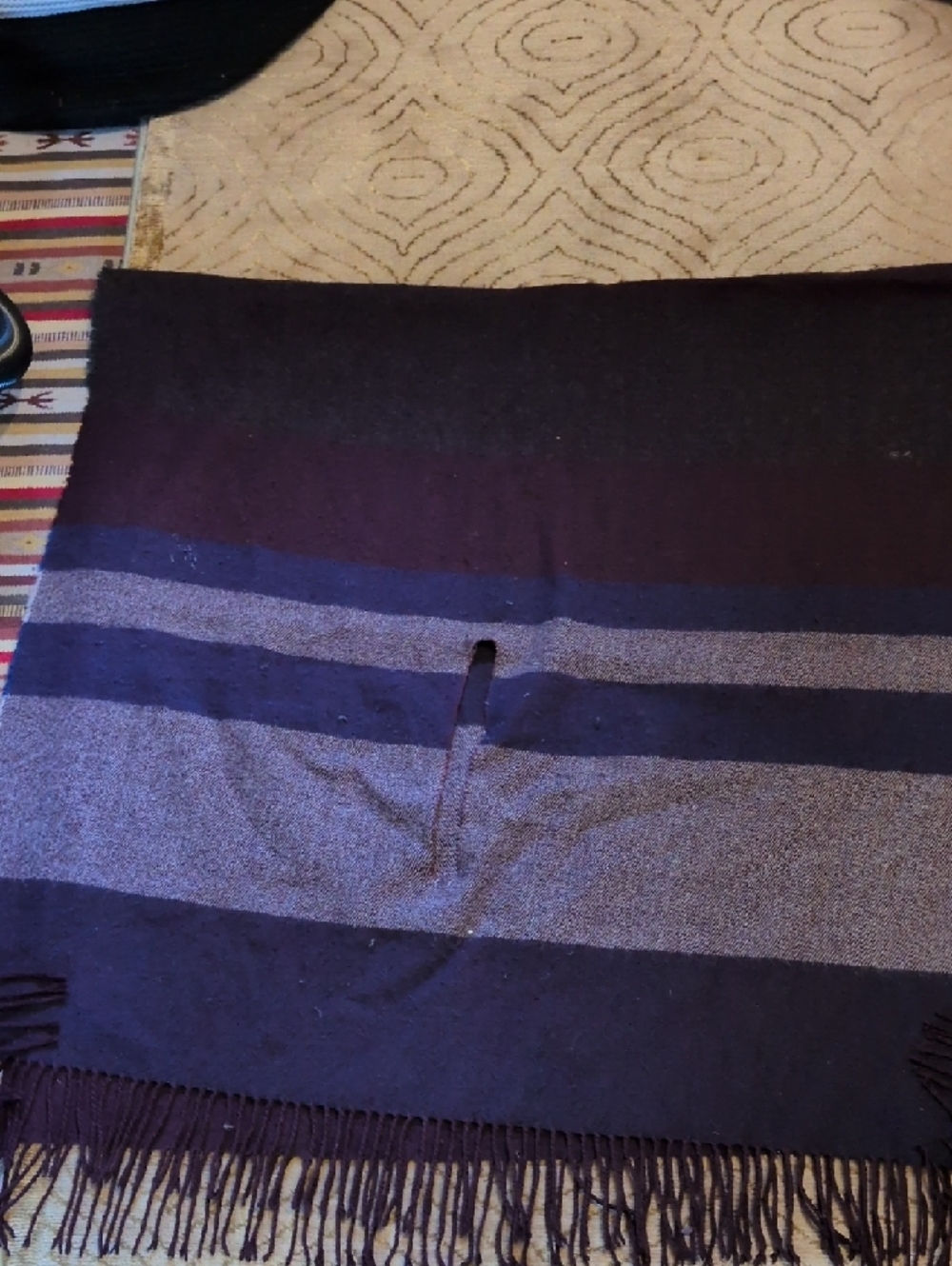 Vintage Lord And Taylor Purple Striped Wrap Cozy And Comfy